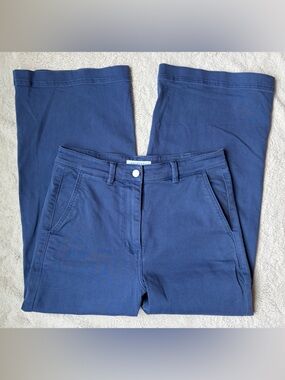 Everlane Blue High-Rise Wide Leg Pants Women Size 10